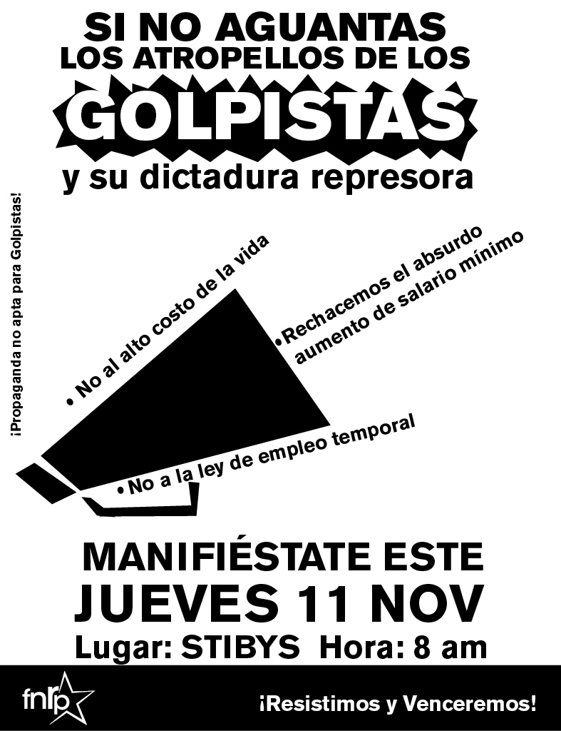 Honduras : annonce d&rsquo;une grande grève civique nationale